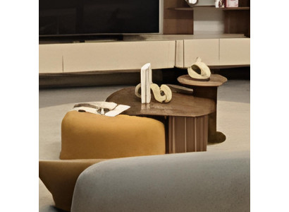 Moderne Möbel Set Couchtisch Hocker Beistelltisch Braun Holz