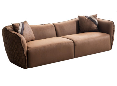 Elegantes 3-Sitzer Sofa im modernen Design mit geflochtenem Rücken