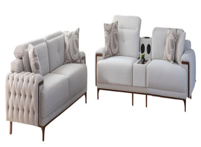 Zwei graue Sofas Zeitloser Stil Gemütlich Komfortabel Entspannung