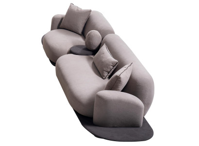 Graue Polstercouch Designer Stoffsofa Wohnzimmer Textilsofas Möbel