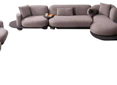 Stilvolles Sofa-Set Designer Dreisitzer Polstersessel L-Form Couch