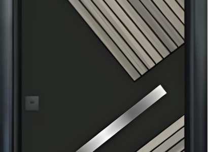 Schwarze moderne Eingangstür Tür mit hohem Schutzgrad Edle Haustür