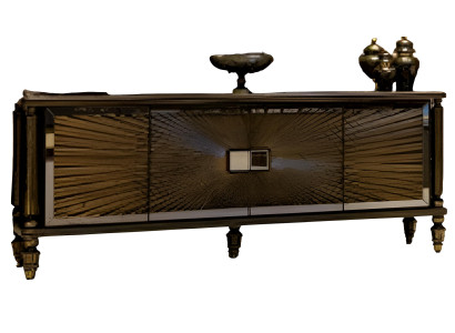 Luxuriöses Sideboard kunstvollem Design und goldenen Akzenten luxuriöse Möbel
