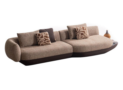 Braun-Beiges Wohnzimmer Sofa Luxuriöse Polstercouch Sitzsofas Möbel