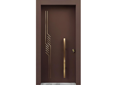 Gold-Braune Sicherheitstür Stilvolle Eingangstüren Robuste Hoteltür