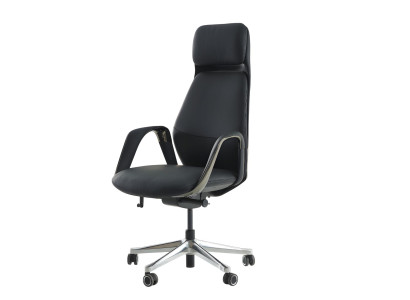 Designer Schwarzer Bürostuhl Moderner Chefsessel Leder Drehstuhl