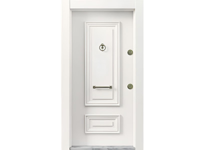 Weiße Eingangstür Stabile und sichere Tür Hochwertige Haustüren