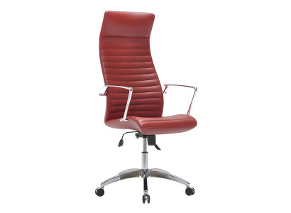 Roter Ledersessel Designer Bürostuhl Drehsessel Arbeitszimmer Sessel