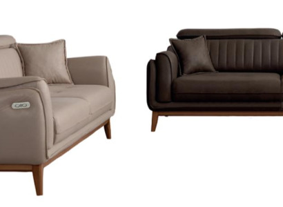 Exklusive Wohnzimmer Sofagarnitur Textil 3-Sitzer Polstercouchen