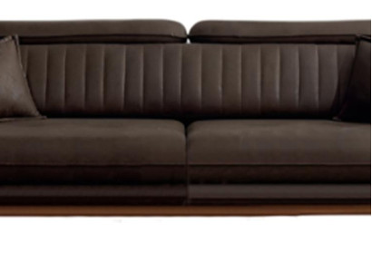 Braunes Wohnzimmer Polstersofa Designer Textilcouchen 3-Sitzer Sofa