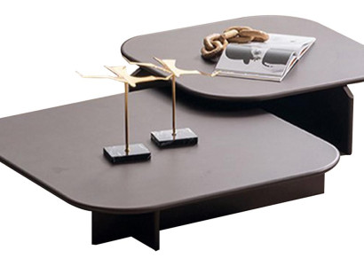 Moderner Brauner Couchtisch Exklusiver Satztisch Wohnzimmer Tische