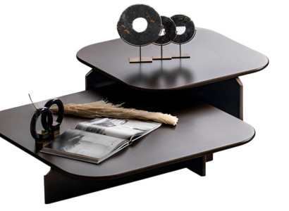 Moderner Brauner Couchtisch Quadratischer Wohnzimmertisch Holztisch
