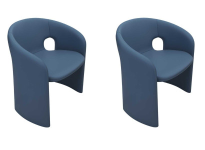 Blaue Esszimmerstühle Designer 2x Küchenstühle Polster Sitzstühle