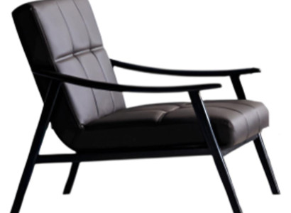 Schwarzer Ledersessel Exklusiver Polstersessel Wohnzimmer Einsitzer