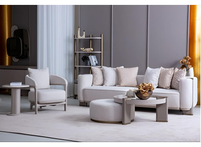 Modernes Sofa Stuhl und Couchtisch Set im eleganten Design luxuriöse Möbel
