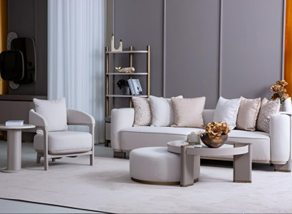 Modernes Sofa Stuhl und Couchtisch Set im eleganten Design luxuriöse Möbel