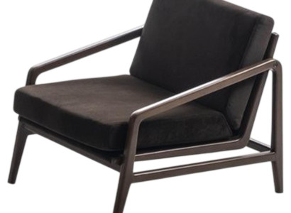 Stilvoller Einsitzer Wohnzimmer Stoffsessel Designer Metallrahmen
