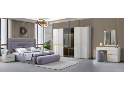 Komplettes Schlafzimmer Set Doppelbett Holzschrank Schminktisch