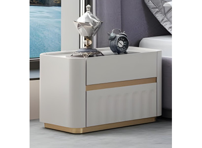 Weißer Eleganter Nachttisch Designer Holztisch Schlafzimmer Möbel