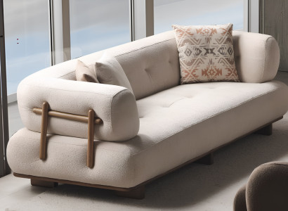 3-Sitzer-Sofa  Moderner Stil Weiße Holzbeine Sofa für das Wohnzimmer