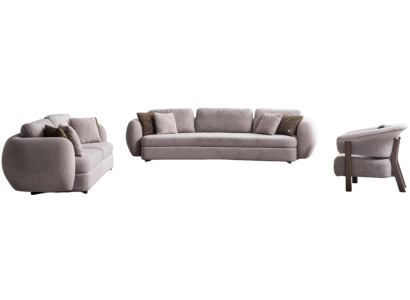 Stilvolle Graue Sofagarnitur Moderner Viersitzer Edler Polstersessel