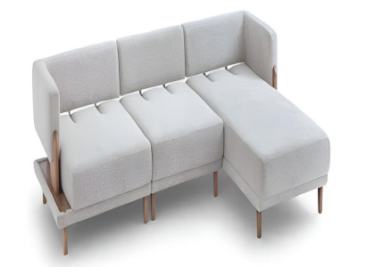 Weißes Ecksofa Moderne Polstercouch Wohnzimmer Edle L-Form Couch