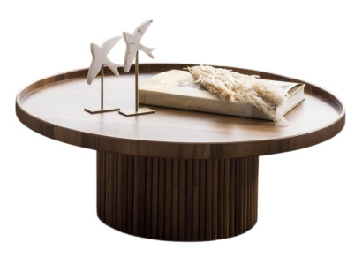 Eleganter Brauner Rundtisch Exklusive Kaffeetische Wohnzimmer Möbel