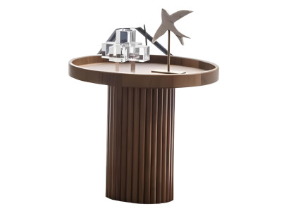 Eleganter Brauner Rundtisch Wohnzimmer Beistelltisch Edler Holztisch