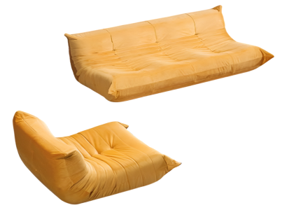 Moderne Orange Wohnzimmer Sofagarnitur Polster 3-Sitzer Sitzsessel