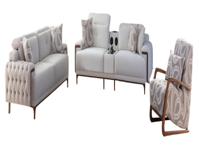 Stilvolle Wohnzimmer Sitzgarnitur Edle Sofas Designer 2-Sitzer 4tlg