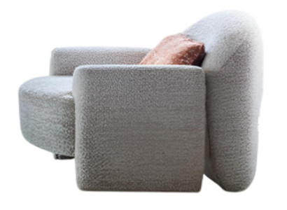 Exklusiver Grauer Polstersessel Designer Wohnzimmer Textilsessel