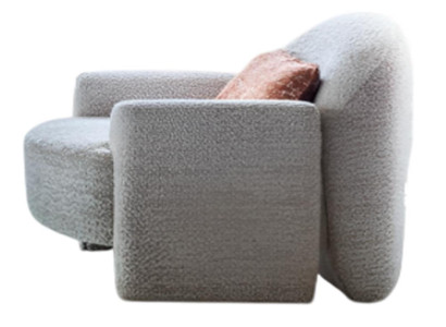 Exklusiver Grauer Polstersessel Designer Wohnzimmer Textilsessel