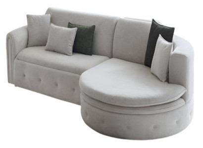 Graues Polstersofa Designer Klappsofa Wohnzimmer Moderne Eckcouch