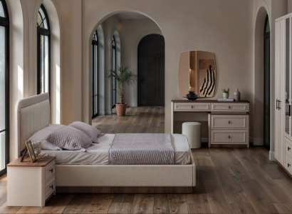 Modernes Schlafzimmer Set Bett Nachttische Kleiderschrank Schminktisch
