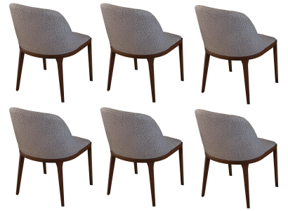 Moderne Graue Küchenstühle 6-er Stuhl-Set Designer Esszimmerstühle
