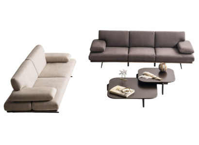 Designer Sofa Set Beiger 4-Sitzer Stilvoller Couchtisch 3-er Sofa