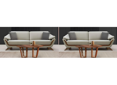 Modernes 3+3 Sitzer Sofa Set in Weiß für stilvolles Wohnzimmer