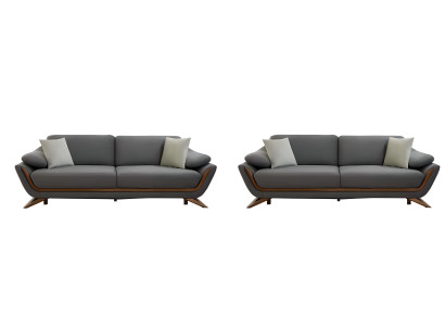 Modernes 3+3 Sitzer Sofa Set in Grau für stilvolles Wohnzimmer