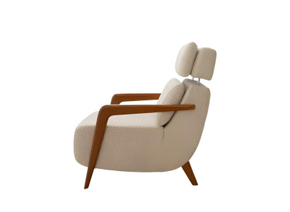 Beige Sessel mit Holzbeinen und modernem Design für jedes Zuhause