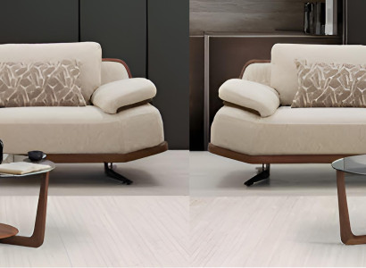 Beige 3-Sitzer Sofa mit modernem Design und eleganten Details