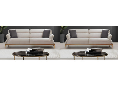 Beige 3+3 Polstergarnitur mit elegantem Stil und hohem Komfort