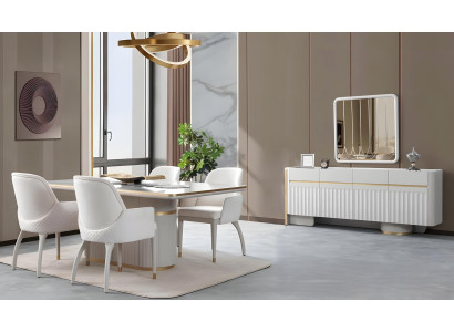 Komplette Küchengarnitur Designer Esszimmer-Set Esstisch Stühle