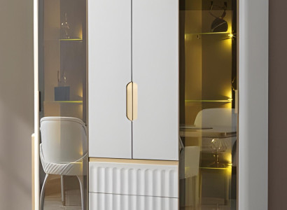 Moderne Weiße Wohnzimmer Vitrine Designer Verzierung Holzmöbel