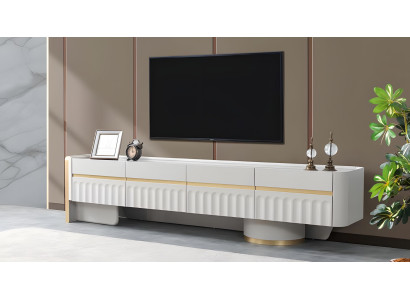 Luxuriöser Weißer TV-Ständer Designer Fernseh-Schrank Medienmöbel
