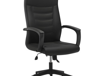 Schwarzer Büro-Drehstuhl Designer Arbeitszimmer Ledersessel Möbel