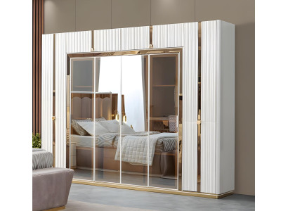 Luxuriöser Weißer Glasschrank Schlafzimmer Holzschränke Edle Möbel