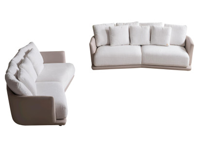 Luxuriöses Weißes Sofa-Set Designer Polstercouchen 2x 3-Sitzer Möbel