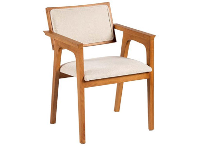 Stuhl aus Holz mit Polsterung und Armlehnen für modernen Komfort