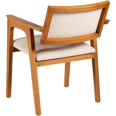 Stuhl aus Holz mit Polsterung und Armlehnen für modernen Komfort
