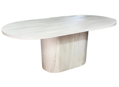 Grau-Weißer Esstisch Designer Travertin Küchentisch Familientisch